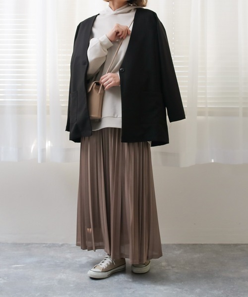 Social GIRL（ソーシャルガール）の「Vネックノーカラージャケット（ノーカラージャケット・レディース・ブラック/モカ・M/L）」の19枚目の写真