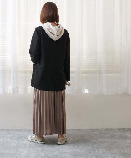 Social GIRL（ソーシャルガール）の「Vネックノーカラージャケット（ノーカラージャケット・レディース・ブラック/モカ・M/L）」の11枚目の写真