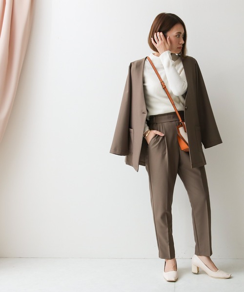 Social GIRL（ソーシャルガール）の「Vネックノーカラージャケット（ノーカラージャケット・レディース・ブラック/モカ・M/L）」の17枚目の写真