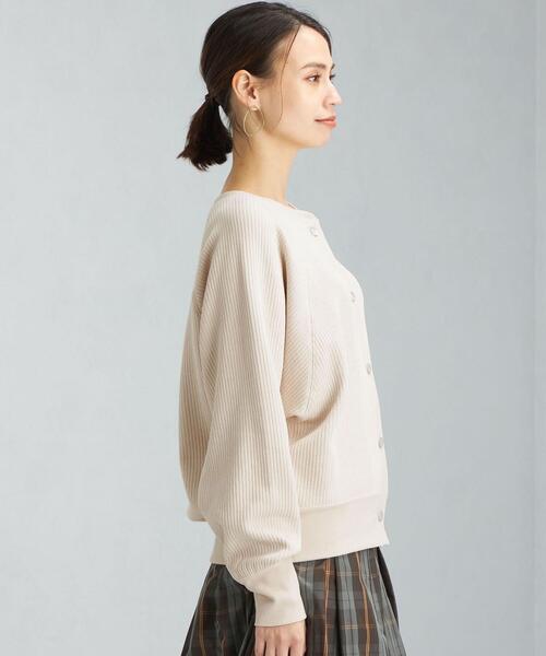 green label relaxing（グリーンレーベルリラクシング）の「フロント ボタン デザイン カーディガン（カーディガン/ボレロ・レディース・コバルトブルー/パープル/ベージュ/ブラック/イエロー/ネイビー/ターコイズブルー・FREE）」の9枚目の写真