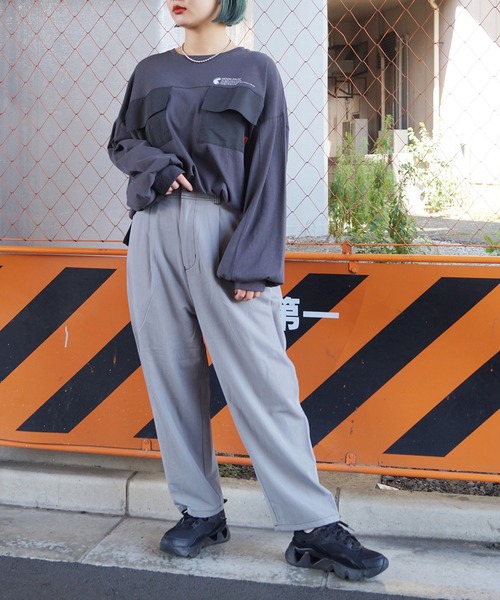 179/WG（イチナナキュウダブルジー）の「配色ステッチイージーサルエルパンツ（その他パンツ・レディース・ブラック/グレー/ベージュ・MEDIUM）」の21枚目の写真