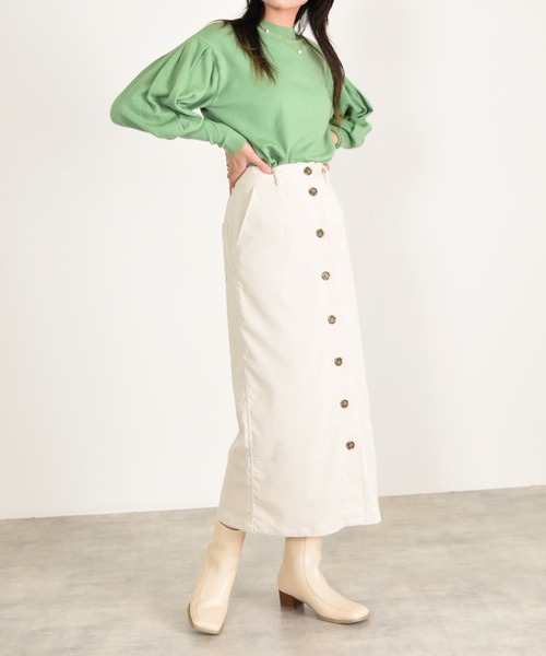 w closet（ダブルクローゼット）の「前開きコーデュロイスカート（スカート・レディース・グレー/サックスブルー/スミクロ/アイボリー・マルチサイズ）」の6枚目の写真