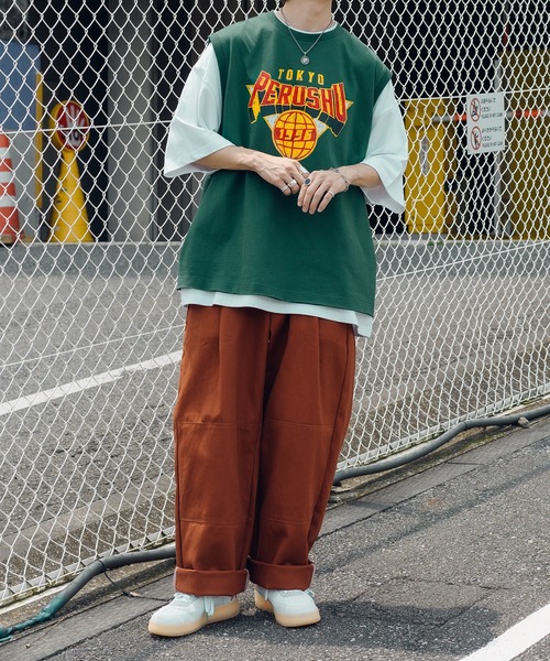 Perushu(ペルーシュ)の「Perushuカレッジロゴベスト(ベスト・メンズ・チャコールグレー/グリーン・MEDIUM/LARGE)」の20枚目の写真