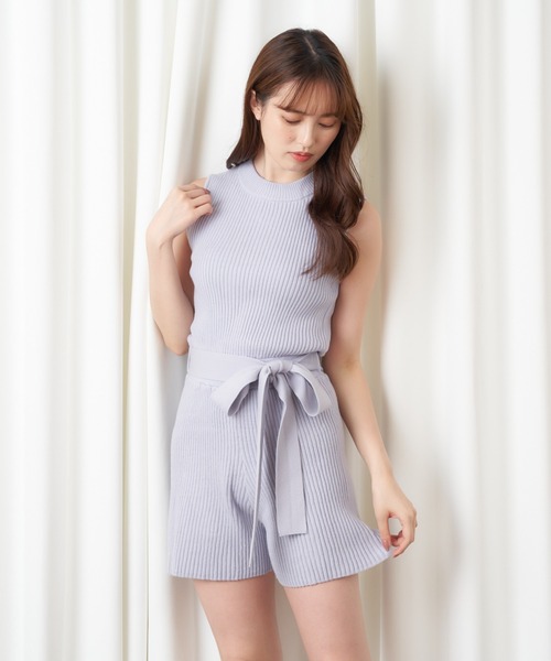 MIIA（ミーア）の「オールインワン×カーデセット（つなぎ/オールインワン・レディース・ブラック/オフホワイト/ピンク/ブルー・FREE）」の5枚目の写真