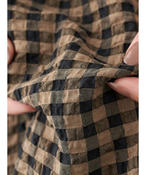 earth music&ecology（アースミュージックアンドエコロジー）の「バックリボンワンピース ＊（ジャンパースカート・レディース・ベージュ/グリーン・FREE）」の5枚目の写真