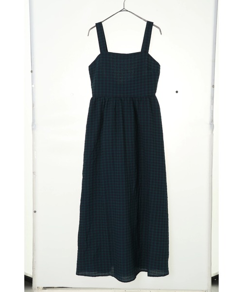 earth music&ecology（アースミュージックアンドエコロジー）の「バックリボンワンピース ＊（ジャンパースカート・レディース・ベージュ/グリーン・FREE）」の11枚目の写真