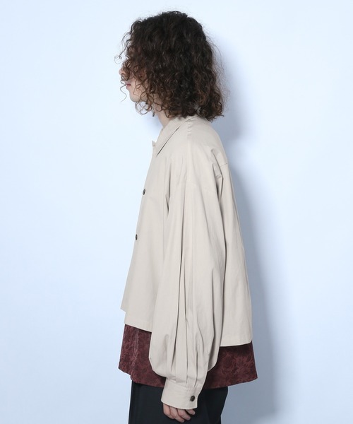 HARE（ハレ）の「ソデボリュームショートシャツ(HARE)（シャツ/ブラウス・メンズ・ブラック/ベージュ/ブラウン・MEDIUM/SMALL）」の8枚目の写真