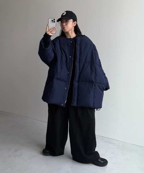wee9s(ウィークス)の「【選べるポケット】perfect silhouette down / パーフェクトシルエットダウン(ダウンジャケット/コート・レディース・ブラック/ベージュ/カーキ/アイボリー/ブルー/ネイビー/ブラウン/ベビーピンク/ピンク系その他/ホワイト系その他/ブラック系その他/ブラウン系その他/ベージュ系その他/ネイビー系・FREE)」の12枚目の写真