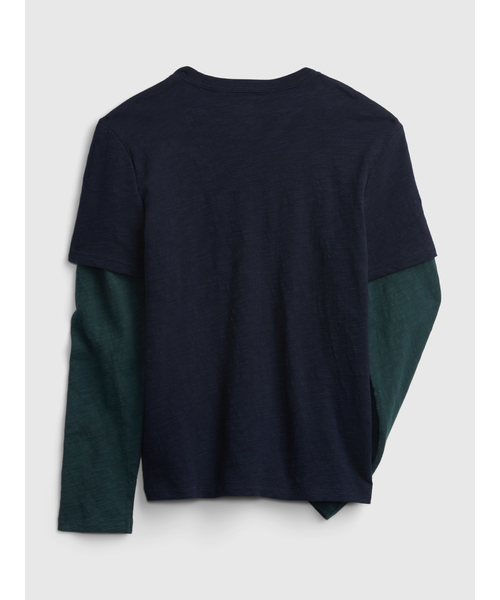 GAP(ギャップ)の「2-In-1 グラフィックtシャツ (キッズ)(Tシャツ/カットソー・キッズ・オフホワイト/ヘザーグレー/ダークカーキ/ダークインディゴブルー・S/M/L/XL/XXL/XS)」の10枚目の写真