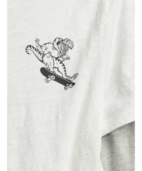 GAP(ギャップ)の「2-In-1 グラフィックtシャツ (キッズ)(Tシャツ/カットソー・キッズ・オフホワイト/ヘザーグレー/ダークカーキ/ダークインディゴブルー・S/M/L/XL/XXL/XS)」の15枚目の写真