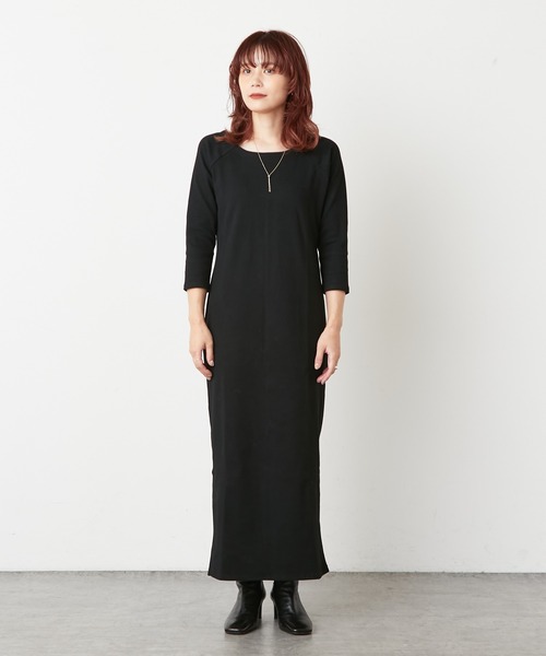 Omekashi（オメカシ）の「ラグランテレコワンピース（ワンピース・レディース・チャコールグレー/ブラック/アイボリー・36/38）」の7枚目の写真