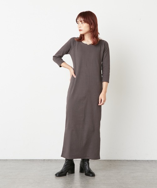 Omekashi（オメカシ）の「ラグランテレコワンピース（ワンピース・レディース・チャコールグレー/ブラック/アイボリー・36/38）」の20枚目の写真