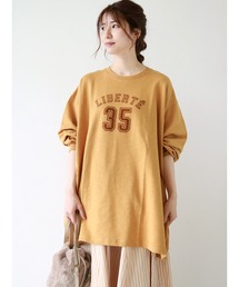 Samansa Mos2 | フロッキープリントチュニック(Tシャツ/カットソー)