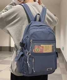 リュックサック 通学 大容量 黒 韓国 高校生 バッグ 大学生 トラベルバッグ 一泊 軽量 ９ポケット リュック