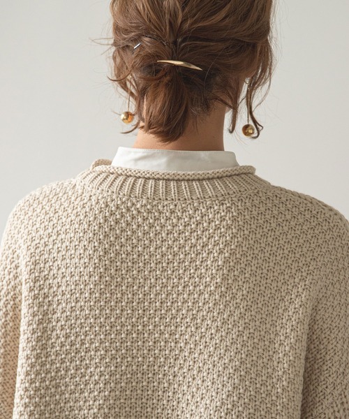 rectangle（レクタングル）の「クロップドケーブルニット（ニット/セーター・レディース・オリーブ/モカ/ナチュラル/ピンク/ベージュ/ブラック・FREE）」の14枚目の写真