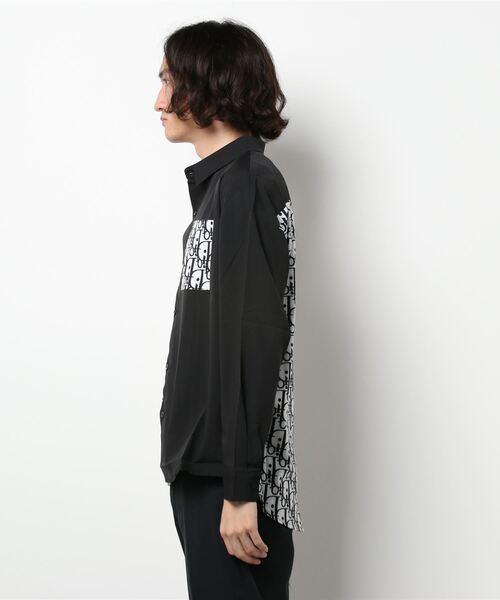 UP START(アップスタート)の「総柄切替オーバーシャツ(シャツ/ブラウス・メンズ・ブラック・LARGE)」の3枚目の写真