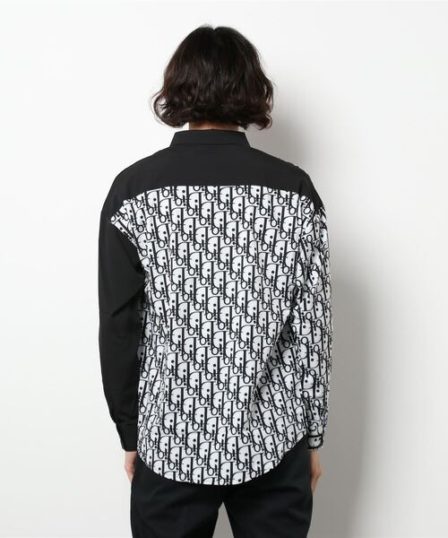 UP START(アップスタート)の「総柄切替オーバーシャツ(シャツ/ブラウス・メンズ・ブラック・LARGE)」の2枚目の写真