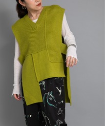 編地デザインニットベスト