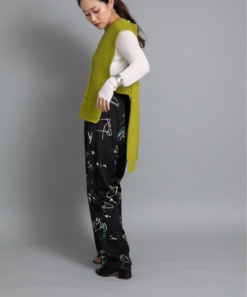 Eimee Law（エイミーロウ）の「編地デザインニットベスト（ベスト・レディース・黄緑系/ライトグレー/ブラック・38）」の10枚目の写真