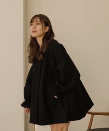 moi tytto | キャンディースリーブAラインコート(ノーカラーコート)