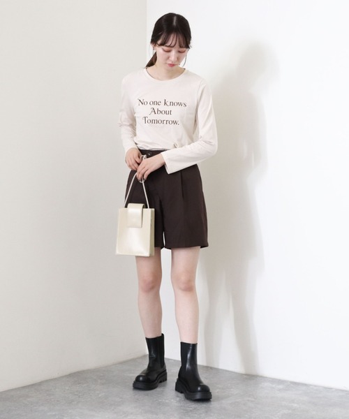 archives(アルシーヴ)の「フロッキープリントロンT(Tシャツ/カットソー・レディース・オフホワイト/ベージュ/ブラック/ブラウン・MEDIUM)」の13枚目の写真