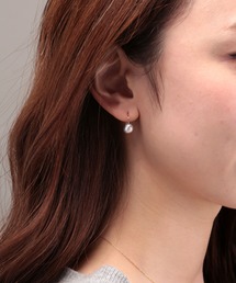 Manon's Selection | 1粒グレー淡水パールフックピアス(ピアス（両耳用）)