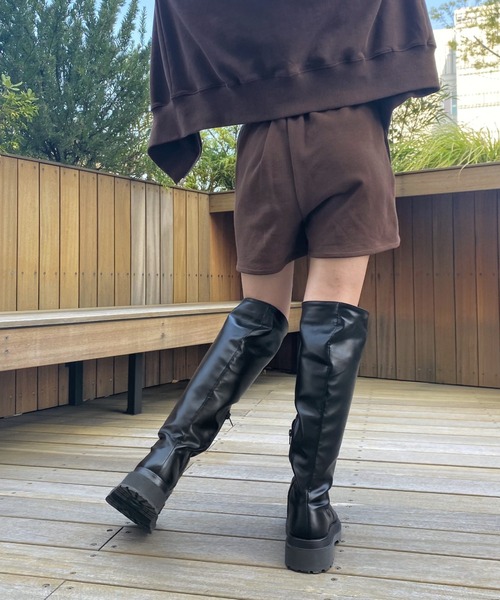 WHO'S WHO gallery(フーズフーギャラリー)の「【SLOPPY/スロッピー】裏毛ショートパンツ(スウェットパンツ・レディース・ブラック/ブラウン/オートミール/グリーン/サックスブルー・FREE)」の21枚目の写真