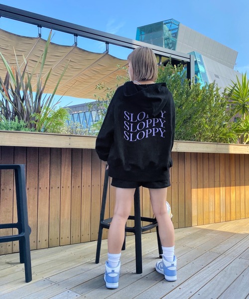 WHO'S WHO gallery(フーズフーギャラリー)の「【SLOPPY/スロッピー】裏毛ショートパンツ(スウェットパンツ・レディース・ブラック/ブラウン/オートミール/グリーン/サックスブルー・FREE)」の12枚目の写真