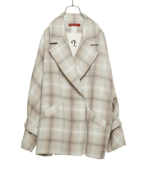 nota（ノータ）の「チェックショートコート（その他アウター・レディース・ネイビー/アイボリー/キャメル・FREE）」の8枚目の写真