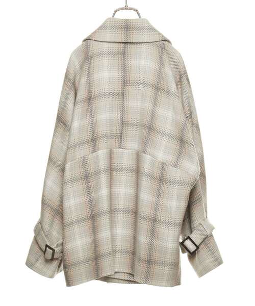 nota（ノータ）の「チェックショートコート（その他アウター・レディース・ネイビー/アイボリー/キャメル・FREE）」の9枚目の写真