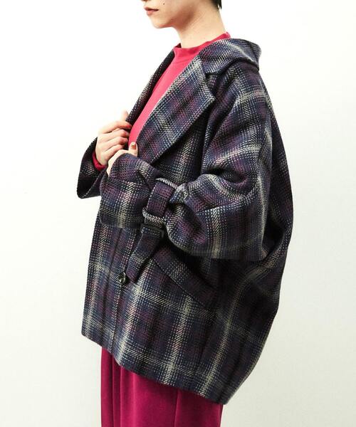 nota（ノータ）の「チェックショートコート（その他アウター・レディース・ネイビー/アイボリー/キャメル・FREE）」の14枚目の写真