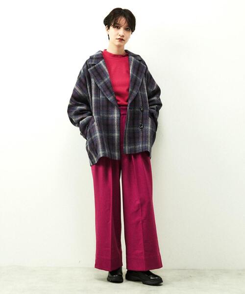 nota（ノータ）の「チェックショートコート（その他アウター・レディース・ネイビー/アイボリー/キャメル・FREE）」の16枚目の写真