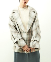 チェックショートコート
