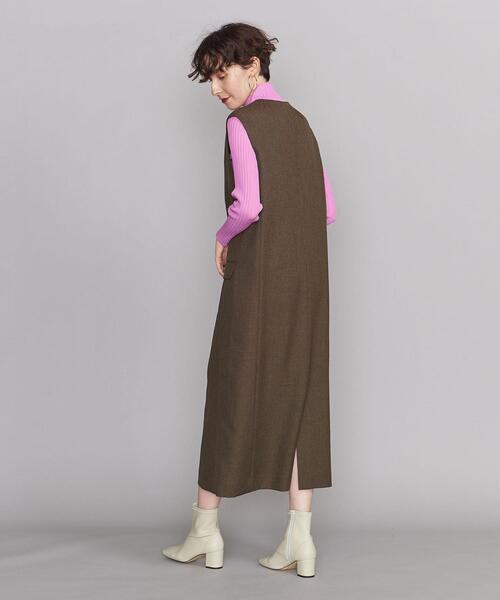 BEAUTY&YOUTH UNITED ARROWS（ビューティーアンドユースユナイテッドアローズ）の「BY ツイードライク キーネックジャンパースカート２ ∴◆（ジャンパースカート・レディース・ダークブラウン/ブラック・S/M）」の7枚目の写真