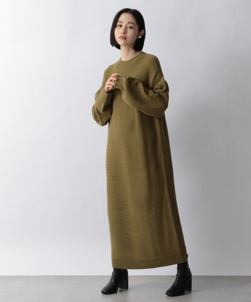 LOWRYS FARM(ローリーズファーム)の「ソデボリュームガーターワンピース 254750(ワンピース・レディース・アイボリー/ブラック/ダークブラウン/グリーン・FREE)」の4枚目の写真