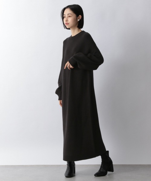 LOWRYS FARM(ローリーズファーム)の「ソデボリュームガーターワンピース 254750(ワンピース・レディース・アイボリー/ブラック/ダークブラウン/グリーン・FREE)」の2枚目の写真