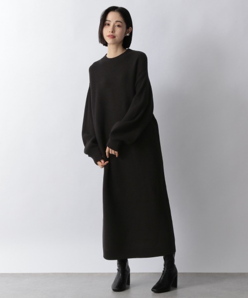LOWRYS FARM(ローリーズファーム)の「ソデボリュームガーターワンピース 254750(ワンピース・レディース・アイボリー/ブラック/ダークブラウン/グリーン・FREE)」の5枚目の写真