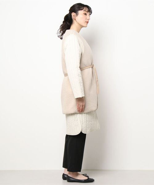 Te chichi(テチチ)の「ボアベスト×縦キルトコートセット(ベスト・レディース・ネイビー/ベージュ・フリ-)」の3枚目の写真