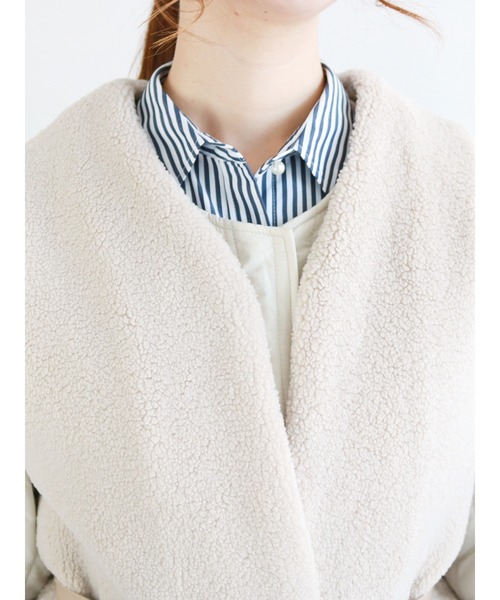 Te chichi(テチチ)の「ボアベスト×縦キルトコートセット(ベスト・レディース・ネイビー/ベージュ・フリ-)」の12枚目の写真