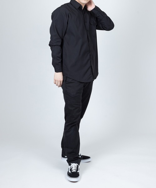 Anuenue（アヌエヌエ）の「メンズ ポケット付き長袖シャツ（シャツ/ブラウス・メンズ・ホワイト/ライトブルー/ブラック/カーキ/ピンク/イエロー/オレンジ/ライトグリーン・2L/3L/4L/M/L）」の12枚目の写真