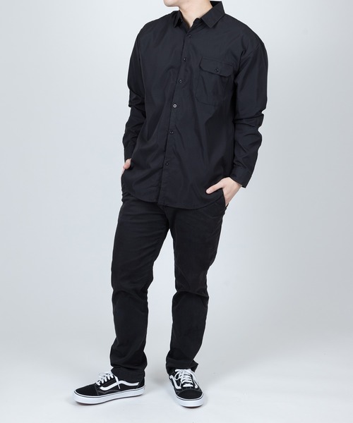 Anuenue（アヌエヌエ）の「メンズ ポケット付き長袖シャツ（シャツ/ブラウス・メンズ・ホワイト/ライトブルー/ブラック/カーキ/ピンク/イエロー/オレンジ/ライトグリーン・2L/3L/4L/M/L）」の13枚目の写真