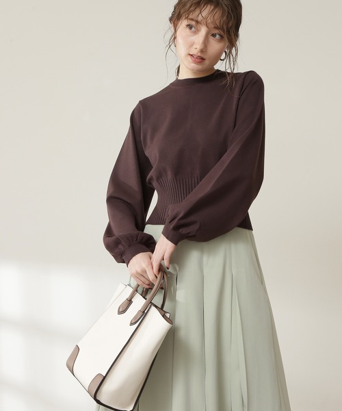 N.（N. Natural Beauty Basic）（エヌエヌナチュラルビューティーベーシック）の「◆バックボタンスリットニット（ニット/セーター・レディース・ダークブラウン/パープル/オフホワイト/ブルー・MEDIUM）」の16枚目の写真