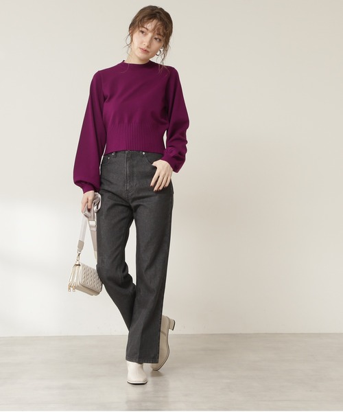 N.（N. Natural Beauty Basic）（エヌエヌナチュラルビューティーベーシック）の「◆バックボタンスリットニット（ニット/セーター・レディース・ダークブラウン/パープル/オフホワイト/ブルー・MEDIUM）」の17枚目の写真