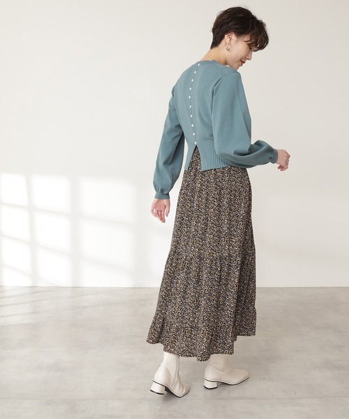 N.（N. Natural Beauty Basic）（エヌエヌナチュラルビューティーベーシック）の「◆バックボタンスリットニット（ニット/セーター・レディース・ダークブラウン/パープル/オフホワイト/ブルー・MEDIUM）」の22枚目の写真