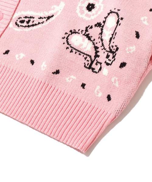 atmos pink（アトモスピンク）の「RIEHATA × atmospink ペイズリー柄 カーデ  【SP】（カーディガン/ボレロ・レディース・ピンク/イエロー/グリーン・M/L）」の9枚目の写真