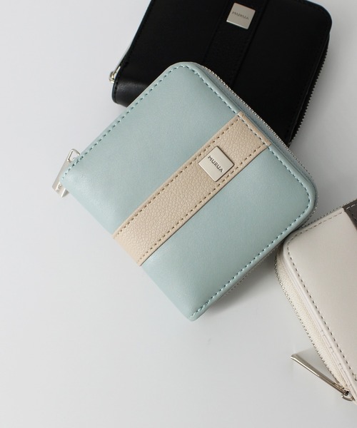 MURUA(ムルーア)の「MURUA (ムルーア) ラウンド二つ折り財布 LINE MR-W1042(財布・レディース・ブラック/グリーン/アイボリー・FREE)」の3枚目の写真