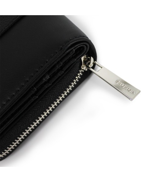 MURUA(ムルーア)の「MURUA (ムルーア) ラウンド二つ折り財布 LINE MR-W1042(財布・レディース・ブラック/グリーン/アイボリー・FREE)」の8枚目の写真