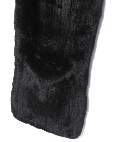 YVES SALOMON（イブサロモン）の「YVES SALOMON  / ラビットファースカーフ（ストール/ショール・レディース・ブラック・FREE）」の2枚目の写真