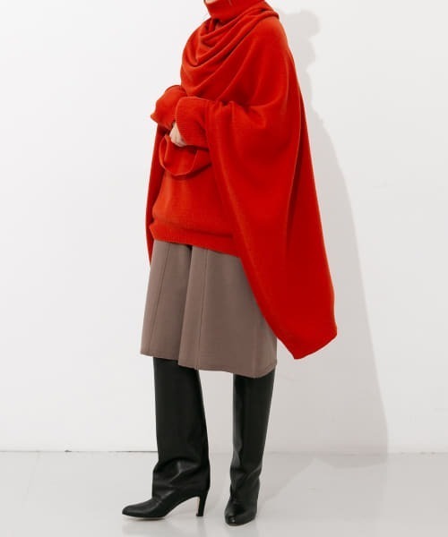 iI（アイ）の「iI　knit cape（ニット/セーター・レディース・ベージュ/グレー/レッド/ブルー・ONE）」の13枚目の写真