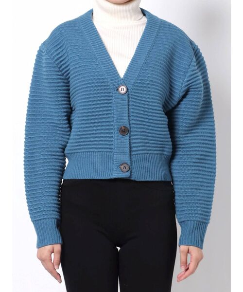 EMODA(エモダ)の「クロップレイヤードニット(ニット/セーター・レディース・アイボリー/ブラック/ブルー・FREE)」の10枚目の写真